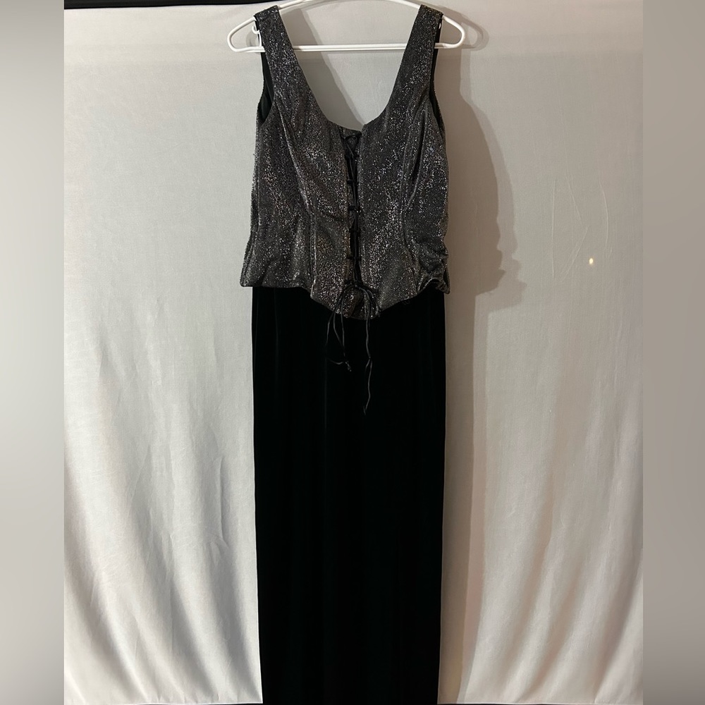 Vintage 90s Goth Corset Slit Dress